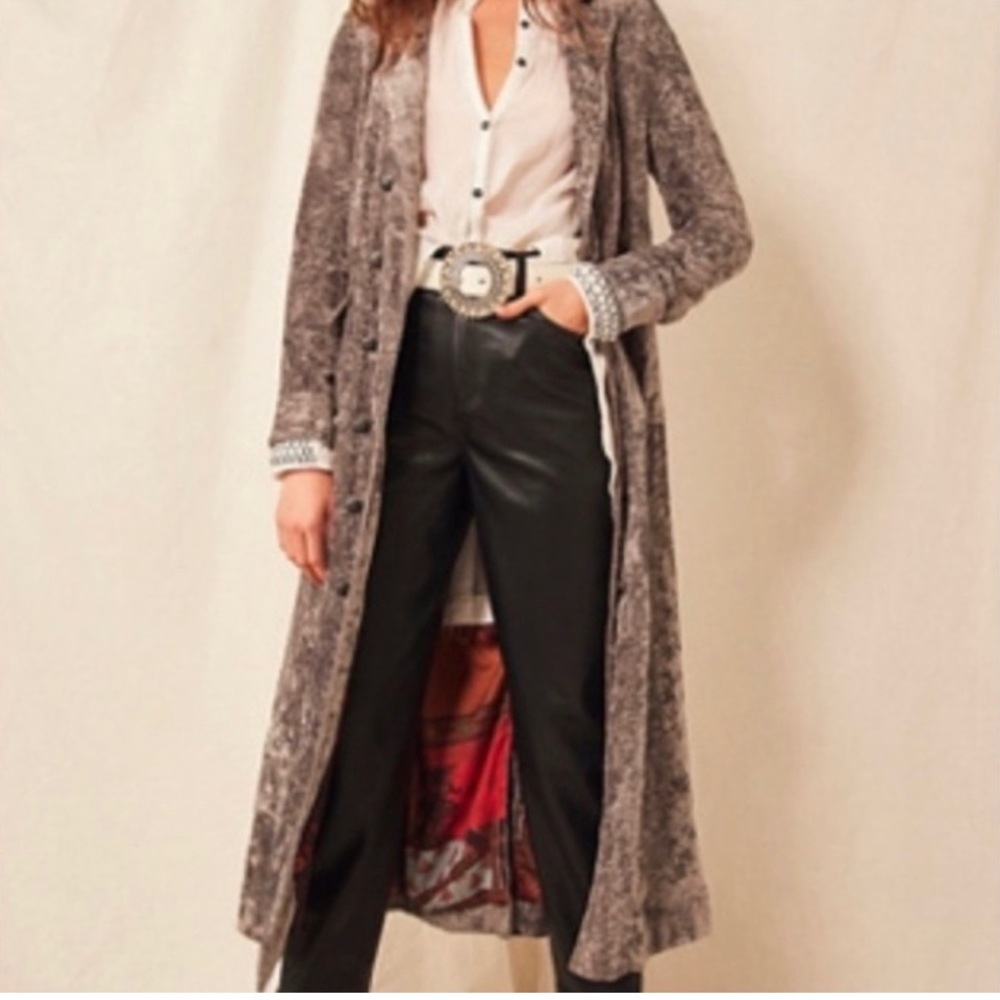 ISO Free People Soho Velvet Duster in blue/gray size xs